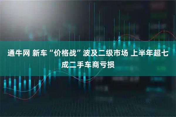 通牛网 新车“价格战”波及二级市场 上半年超七成二手车商亏损